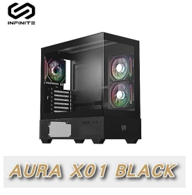 Mavoly 松聖 INFINITE AURA X01 BLACK E-ATX電腦機殼 黑色/支援
