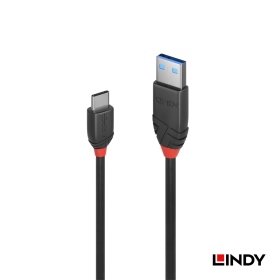 LINDY 林帝  Black LINE USB 3.1 Gen 2 Type-C/公 to Type-A/公 傳輸線 0.5m(LD36915)